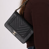 Chanel 2019 Black Caviar & Sheepskin Mademoiselle Wallet on Chain