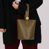 Loewe Olive Pebble Mini Bucket Bag