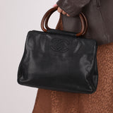 Chanel 1998 Resin Wood Caviar Timeless Tote 24k GP