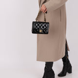 Chanel 1996 Patent Top Handle Mini Square Turnlock Flap