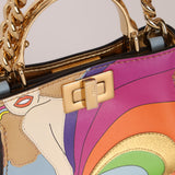 Fendi Nappa Rainbow Inlay Nano Peekaboo