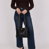 Chanel 1986 Lambskin Turnlock Chain Tote 24K GP