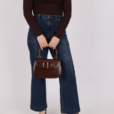 Gucci Boxcalf Chocolate Bamboo Top Handle