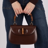 Gucci Boxcalf Chocolate Bamboo Top Handle