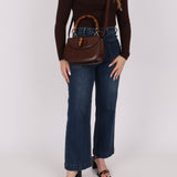 Gucci Boxcalf Chocolate Bamboo Top Handle