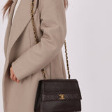 Chanel 1989 Lambskin Chocolate Trapezoid Flap Bag