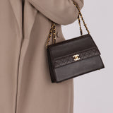 Chanel 1989 Lambskin Chocolate Trapezoid Flap Bag