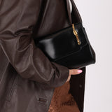Gucci Chain Embellished Box Leather Clutch with Cardholder