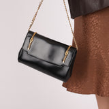 Gucci Chain Embellished Box Leather Clutch with Cardholder