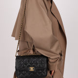 Rare Chanel 2015 Two Tone Crumple Caviar Mini Flap Bag