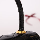 Vintage Chanel 24K GP Patent Kelly Top Handle