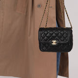 Rare Chanel 2015 Two Tone Crumple Caviar Mini Flap Bag