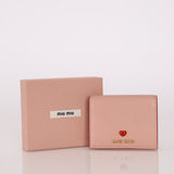 Miu Miu Pink Heart Bifold Wallet