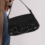 Gucci GG Canvas Horsebit Shoulder Bag