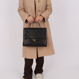 Chanel 1994 Lambskin Turnlock Top Handle Kelly