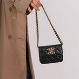 Chanel 2022 CC on CC Sheepskin Card Holder on Chain