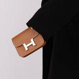 Hermès 2021 Constance Slim Wallet w/ zip cardholder w/ chain