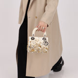 Limited Edition Dior Satin Beaded Pearl Mini Lady