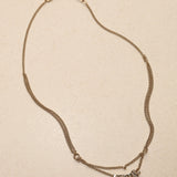 Dior Crystal Logo Dual Chain Necklace