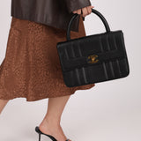 Chanel 1995 Caviar Mademoiselle Small Kelly Top Handle 24k GP