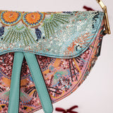 Ultra-Rare Dior 2020 "Dior in Lights" Sequin Beaded Saddle Bag