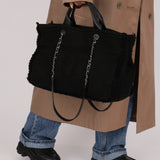 Chanel 2021 Black Double Face Medium Deauville Tote