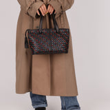 Bottega Veneta Tri-Color Intrecciato Top Handle Tote