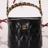 Rare Chanel Lambskin Double-Sided Top Handle Basket Vanity Crossbody