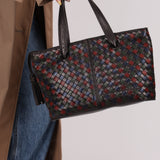 Bottega Veneta Tri-Color Intrecciato Top Handle Tote