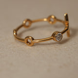 Louis Vuitton 18K Yellow Gold and Diamond Bergkin Ring Set with Monogram Travel Case, Size US 6.5