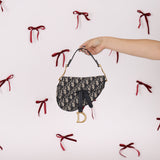 Dior Oblique Mini Saddle w/ Embellished Strap