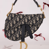 Dior Oblique Mini Saddle w/ Embellished Strap