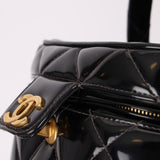 Ultra-Rare Chanel 1995 Patent Heart Mirror Turnlock Vanity 24K GP