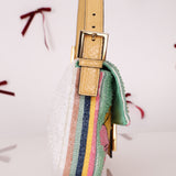 Limited Edition Fendi 1997 Pop-Art Beaded Sequin Snakeskin Baguette