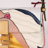 Limited Edition Fendi 1997 Pop-Art Beaded Sequin Snakeskin Baguette