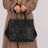 Celine Croc Embossed Medium Phantom Luggage
