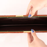 Saint Laurent Croc Embossed Midnight East West Clutch
