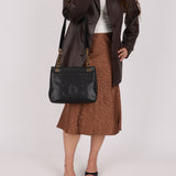 Chanel 1993 Caviar Double Sided Turnlock Tote 24k GP