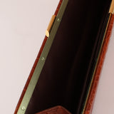 Saint Laurent Croc Embossed Midnight East West Clutch