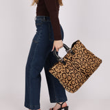 Vintage Fendi Jaguar Print Pony Hair Large Tote