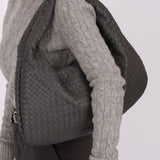 Bottega Veneta Grey Medium Intrecciato Hobo with Mirror