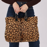 Vintage Fendi Jaguar Print Pony Hair Large Tote