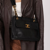Chanel 1993 Caviar Double Sided Turnlock Tote 24k GP