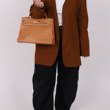 Hermès 1992 Natural Courchevel Retourne Kelly 32 GHW with Strap