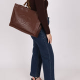 Chanel 1991 Calfskin Chocolate Chunky Chain Tote