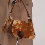 Fendi Gazelle and Goat Fur Patch Shoulder Bag