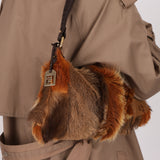 Fendi Gazelle and Goat Fur Patch Shoulder Bag