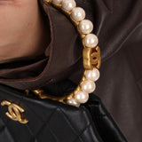 Chanel 2021 Lambskin Pearl Crown Clutch