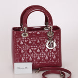 Dior 2012 Berry Mauve Patent Cannage Medium Lady Dior