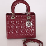 Dior 2012 Berry Mauve Patent Cannage Medium Lady Dior